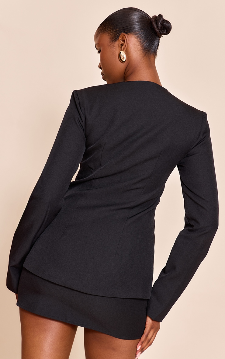 Chemise noire à empiècements et taille cintrée image 2