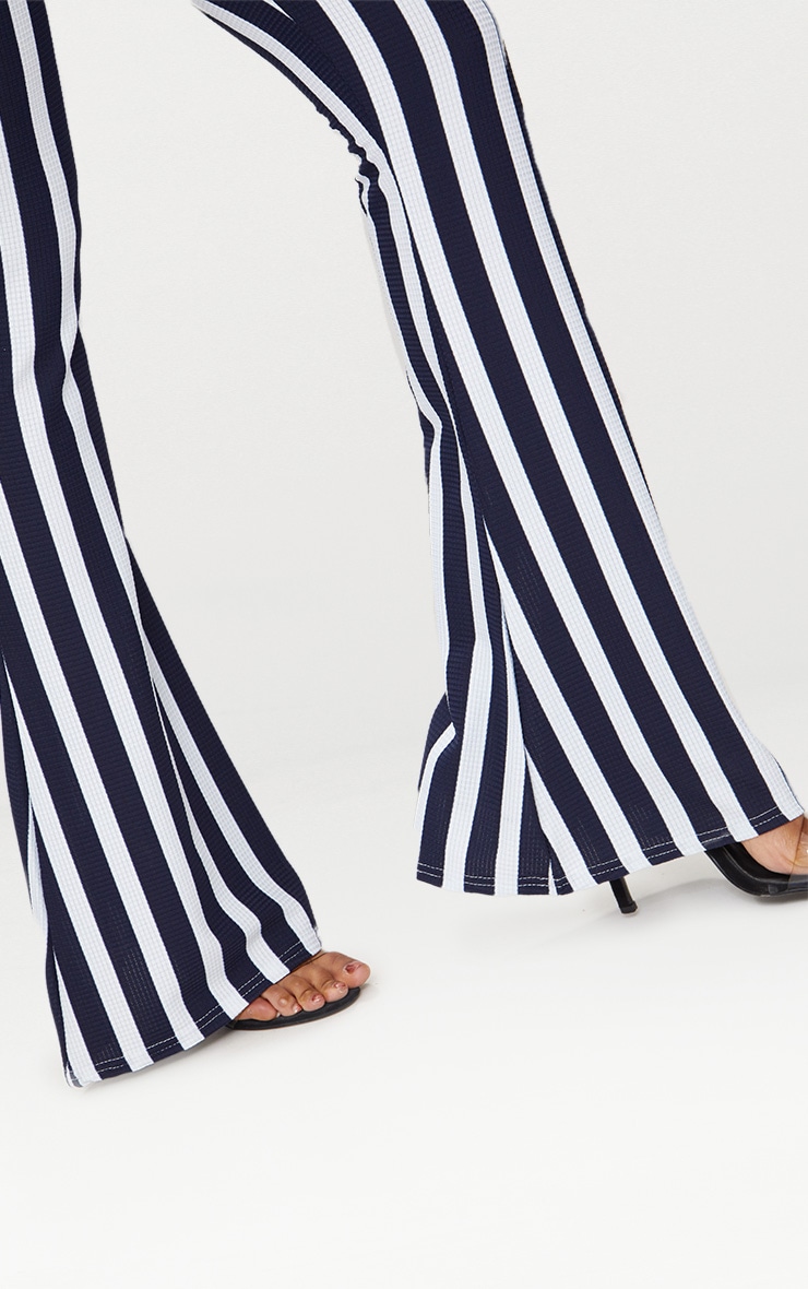 Navy Vertical Stripe Flare Pants image 5