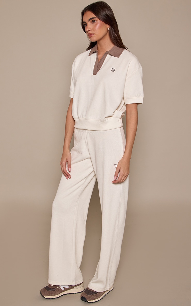 Cream Rib Thin Waistband Pants image 2