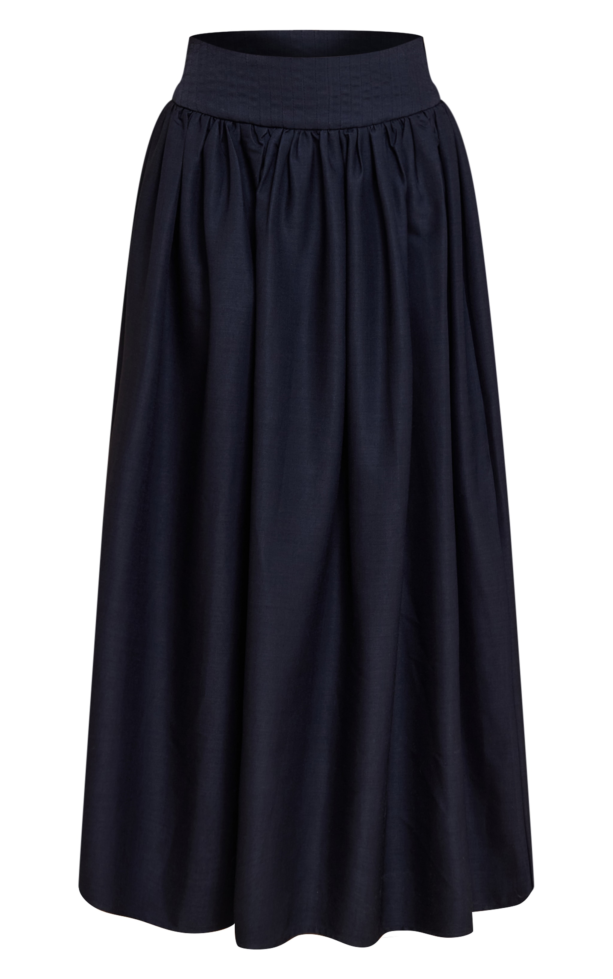 Indigo Blue Woven Drop Waist Rib Panel Maxi Skirt image 5