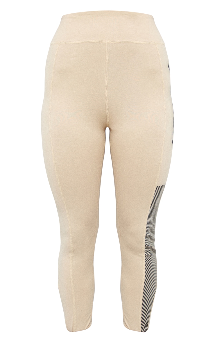 PRETTYLITTLETHING Stone Sport Panel Cotton Leggings image 5