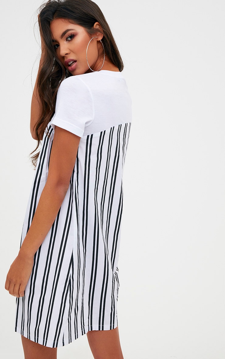 Black Striped T Shirt Dress. Dresses PrettyLittleThing