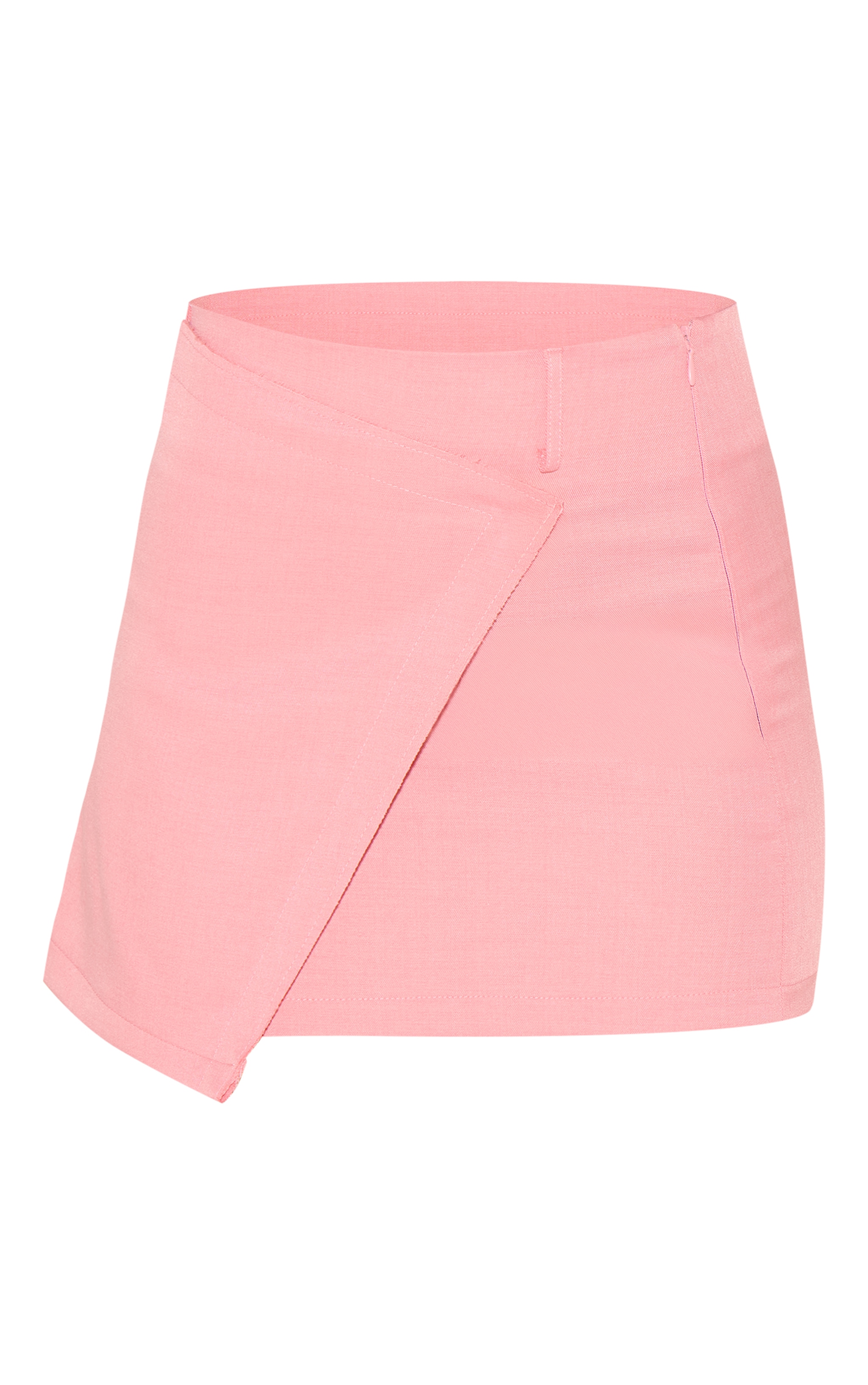 Pink Woven Raw Edge Detail Mini Skort image 6