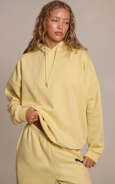 Butter Yellow PLT Studio Archive Puff Print Oversized Hoodie
