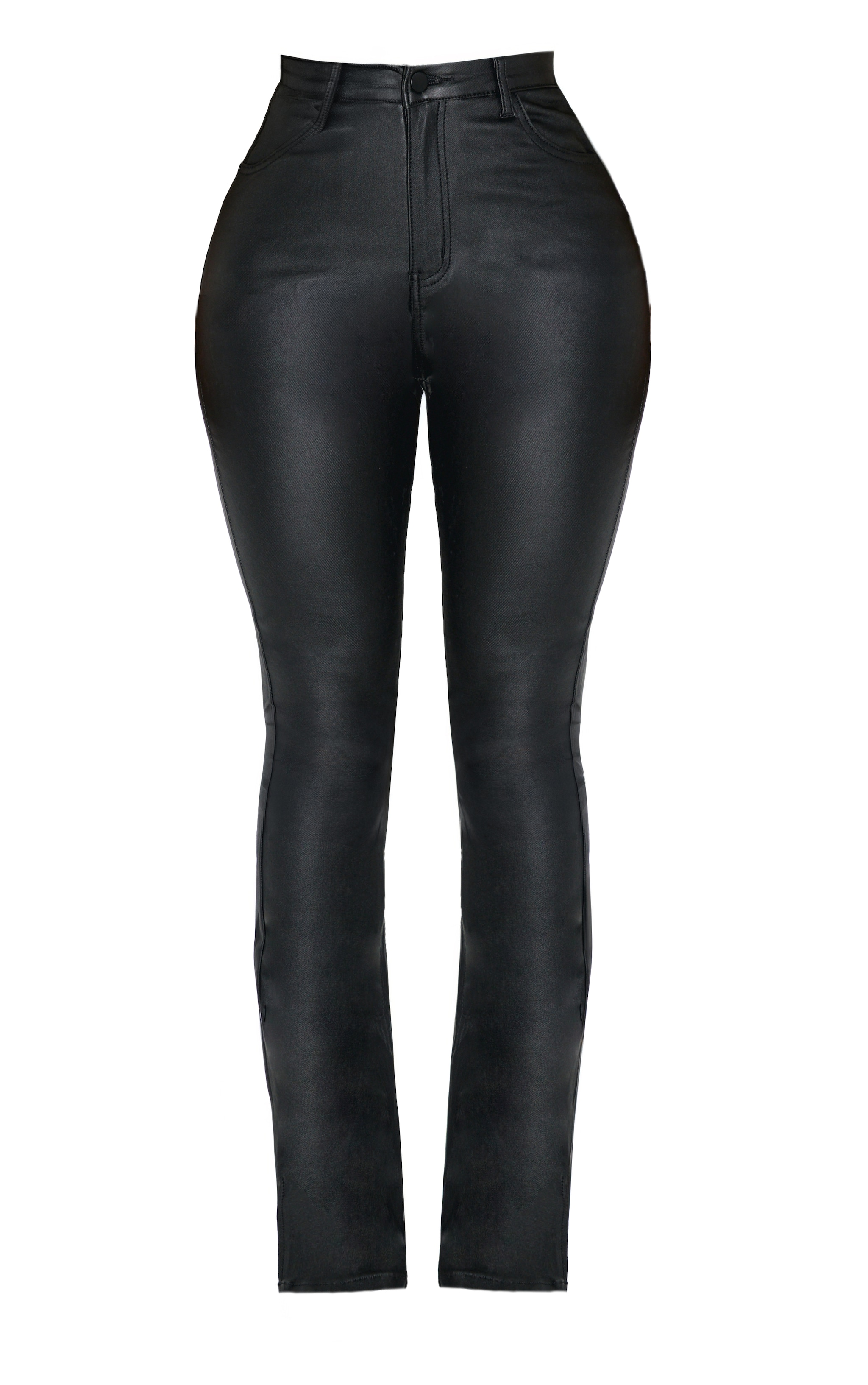 Shape Pantalon flare en jean effet enduit noir à ourlets fendus image 5