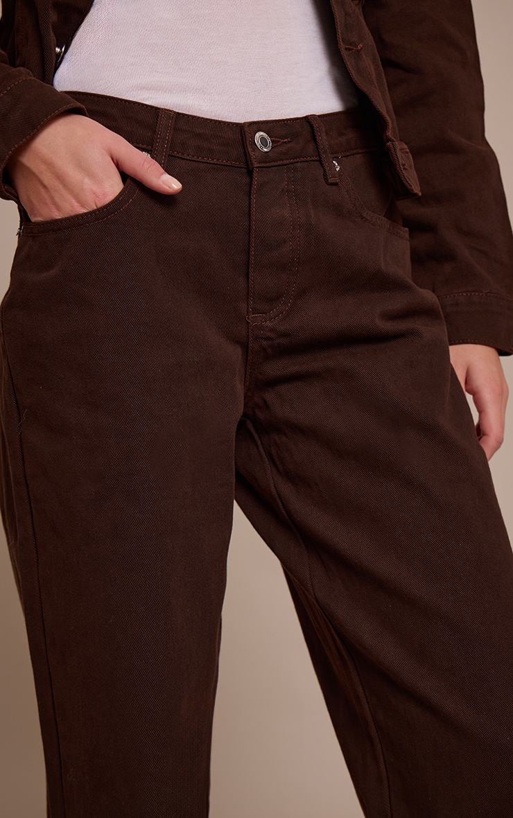Dark Chocolate Dip Front Straight Leg Jeans
