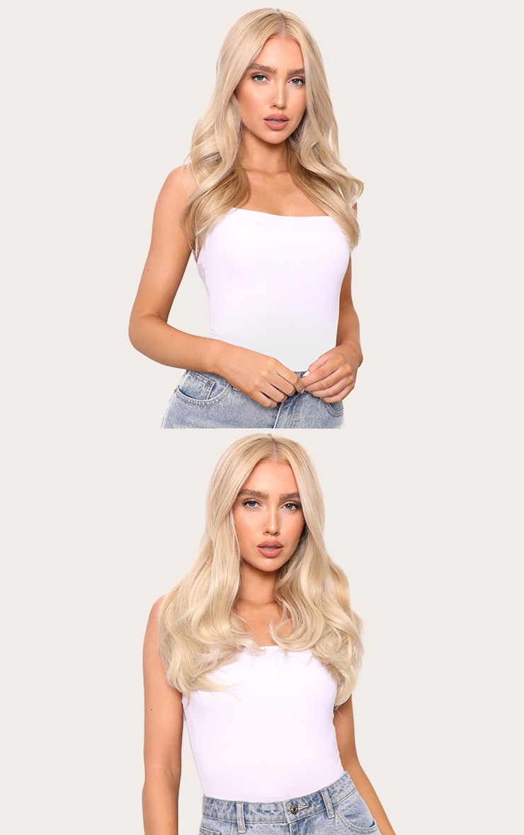 Lullabellz Super Thick 16" 5 Piece Blow Dry Wavy Clip In Hair Extensions Light Blonde image 3