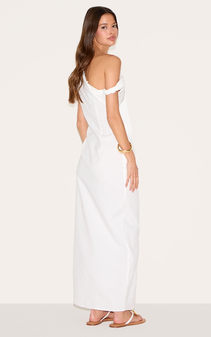 White Knot Shoulder Maxi Dress image 2