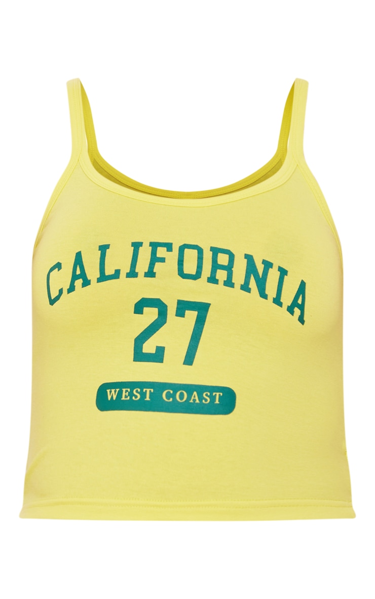 Yellow Cotton California Printed Crop Cami image 5