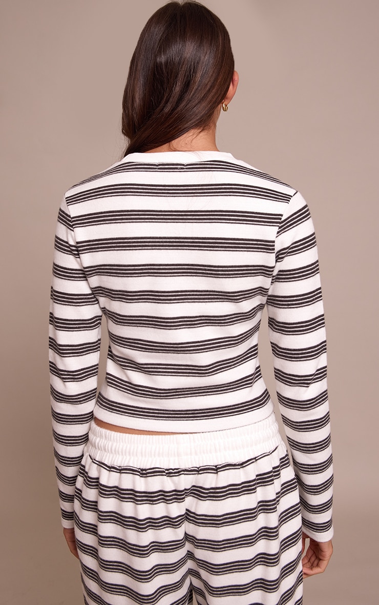 Monochrome Striped Soft Long Sleeve Top image 2