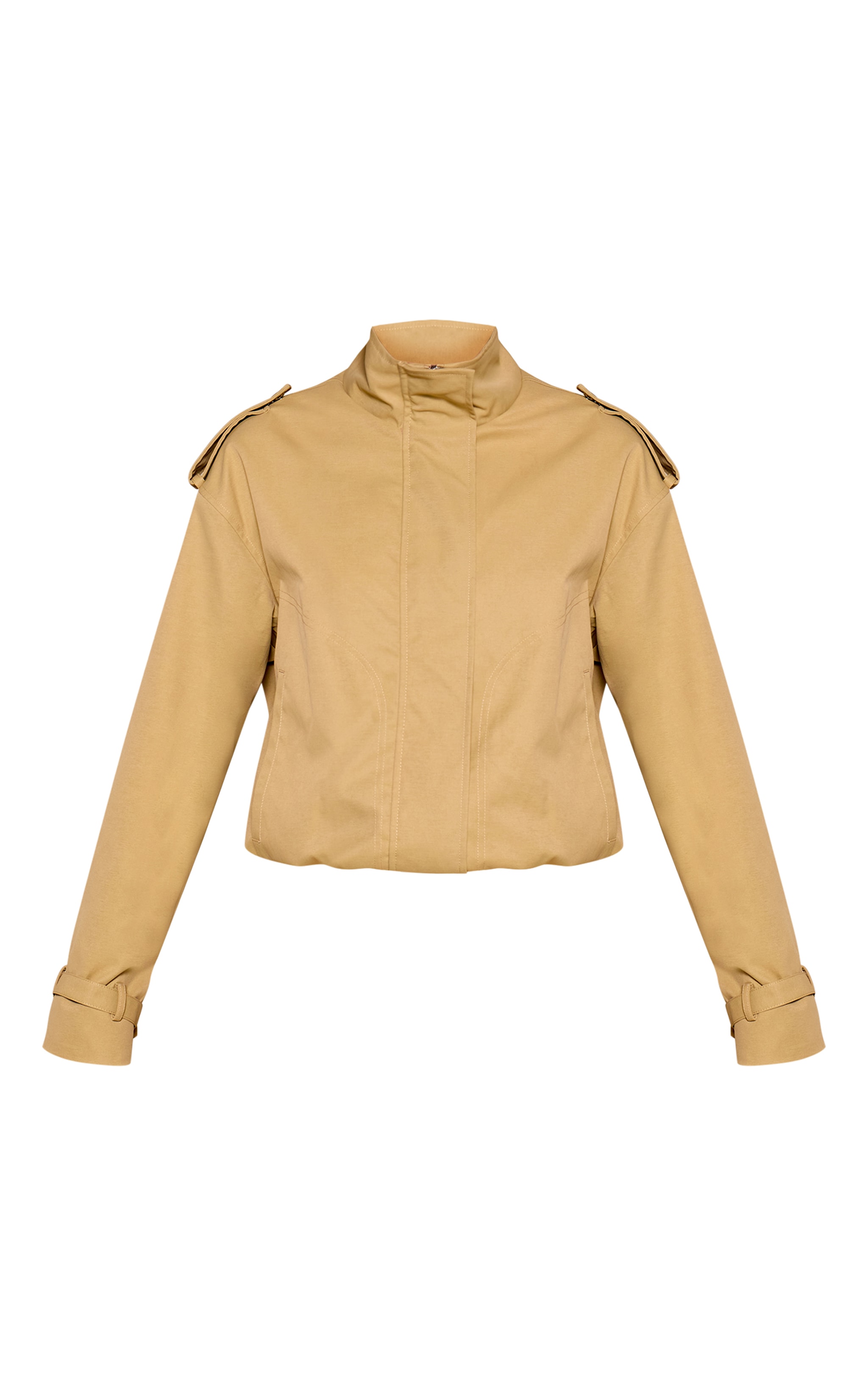 Beige Utility Trench Jacket image 5