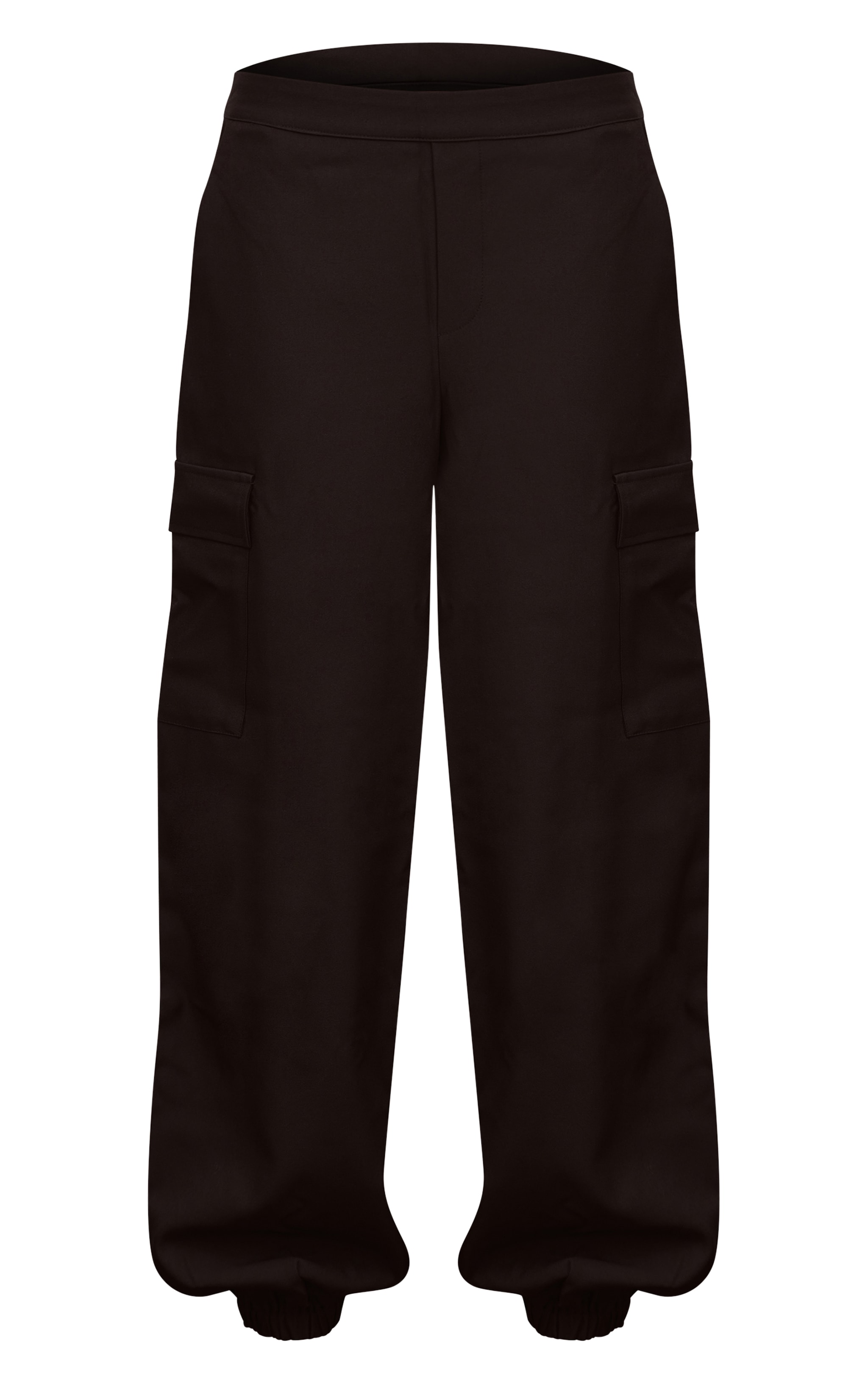 Pantalon cargo tissé noir à ourlets élastiques image 5