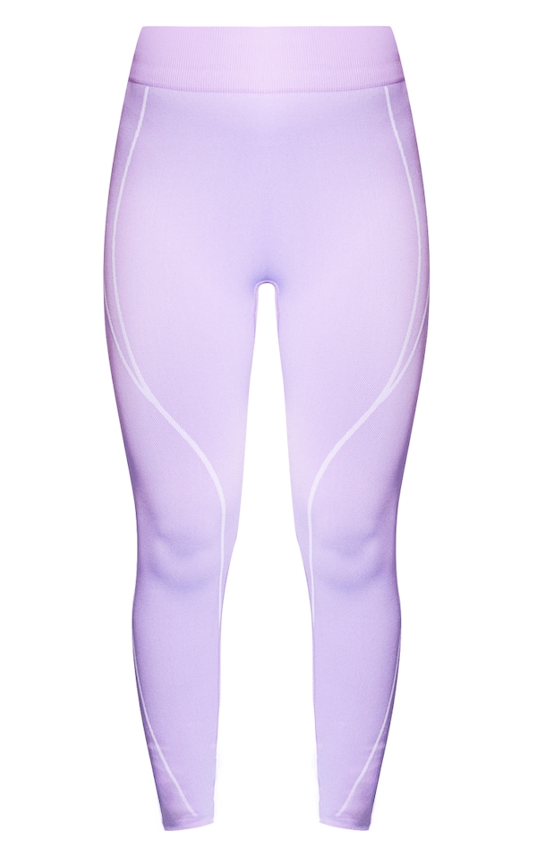 Plt Lilac Ski Contrast Seam Bodysuit Leggings Set PrettyLittleThing