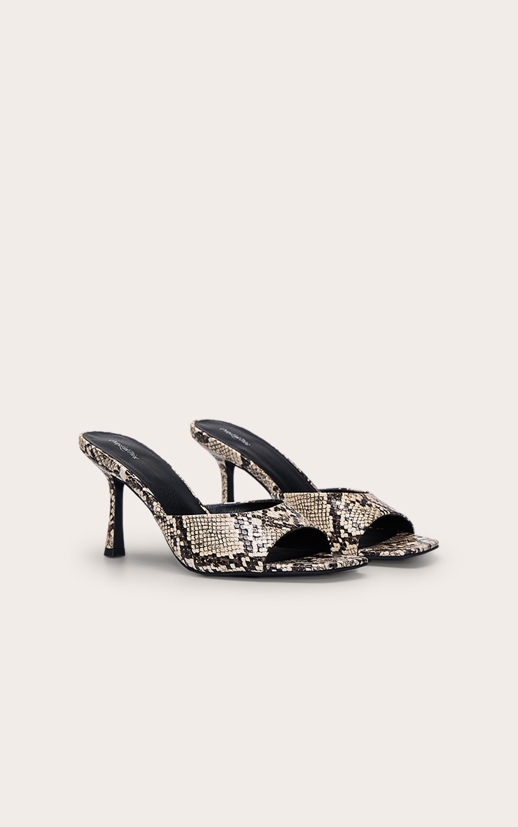 Snake Print Square Toe Mule image 3