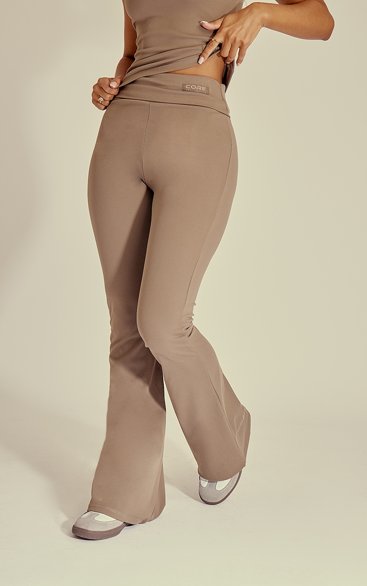Petite Mocha Core Collection Tab Snatched Sculpt Foldover Pant image 1