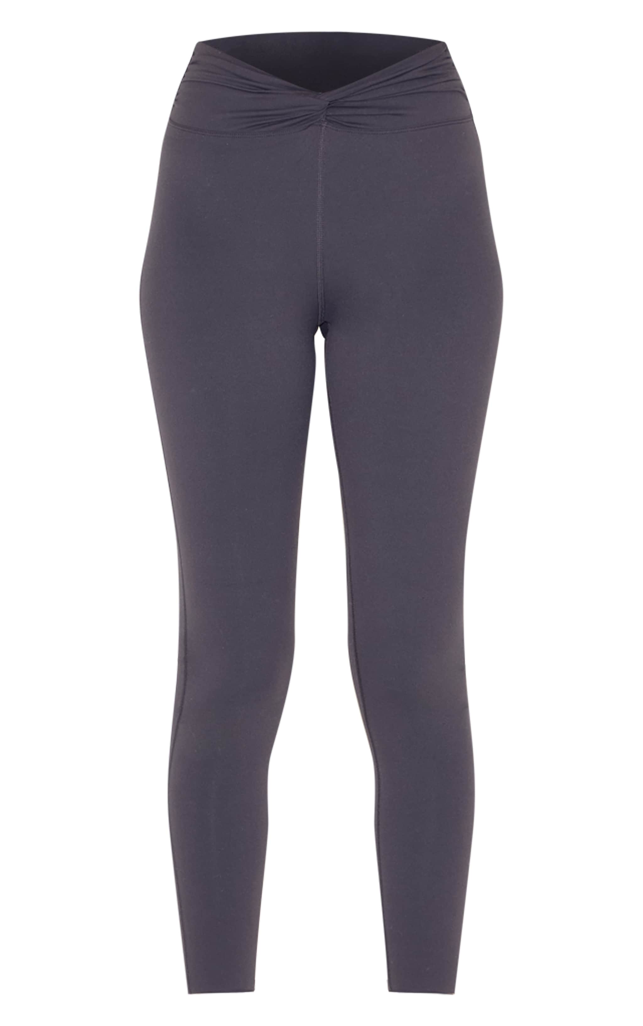 Legging de sport en Sculpt gris anthracite noué devant image 5