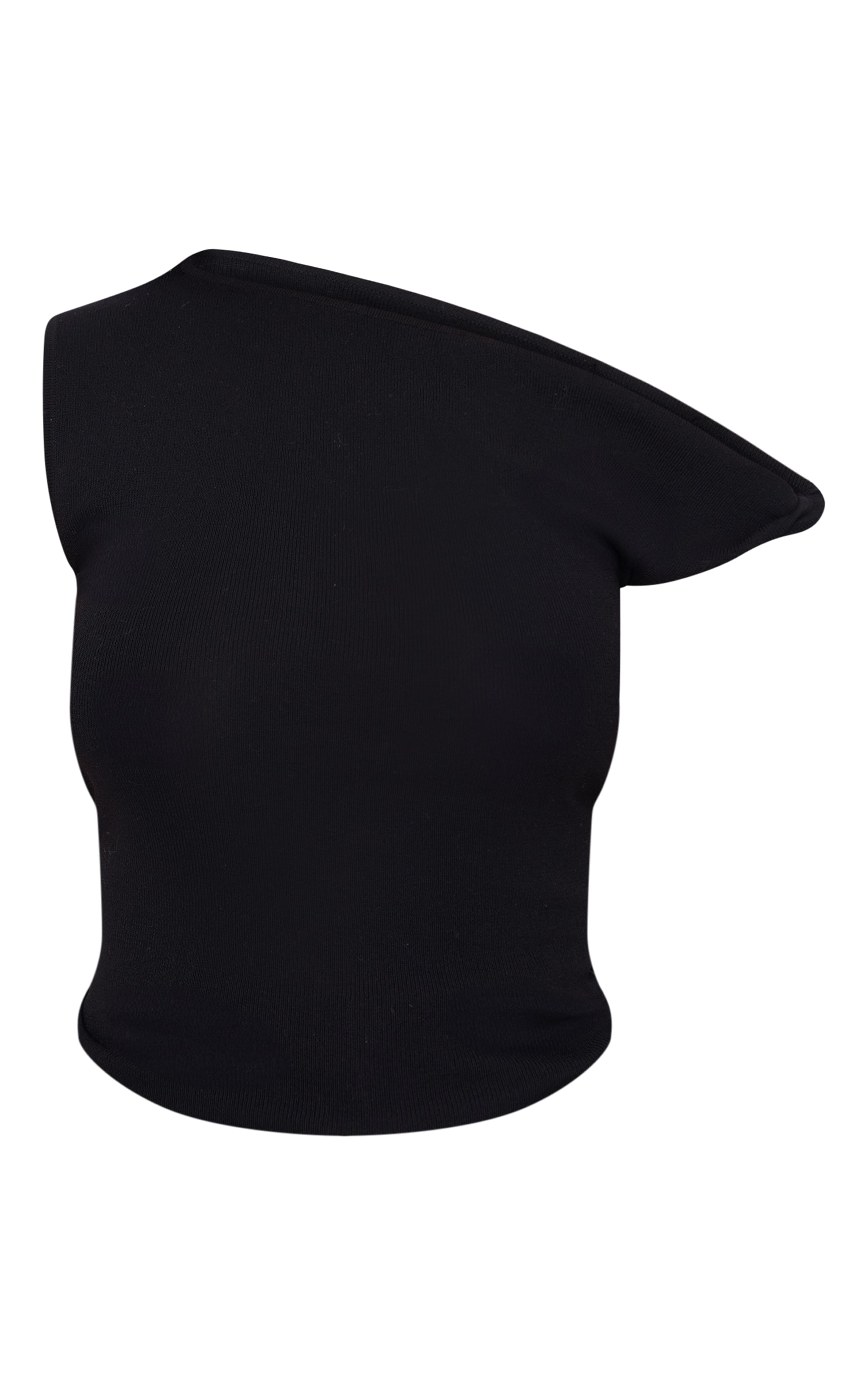 Plus Top en maille tricot fine noire à col torsadé image 5