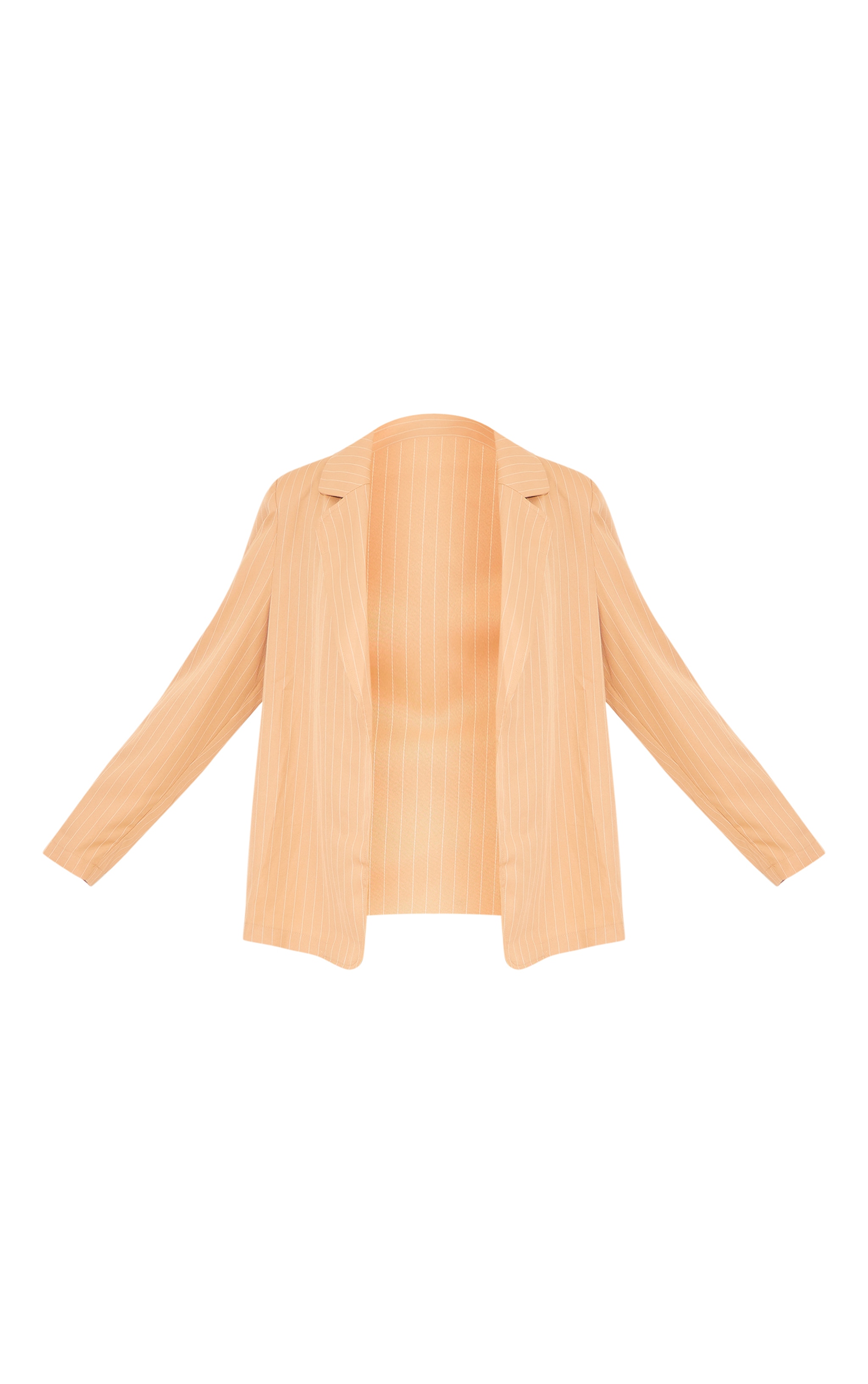 Taupe Woven Pinstripe Oversized Dad Blazer image 5