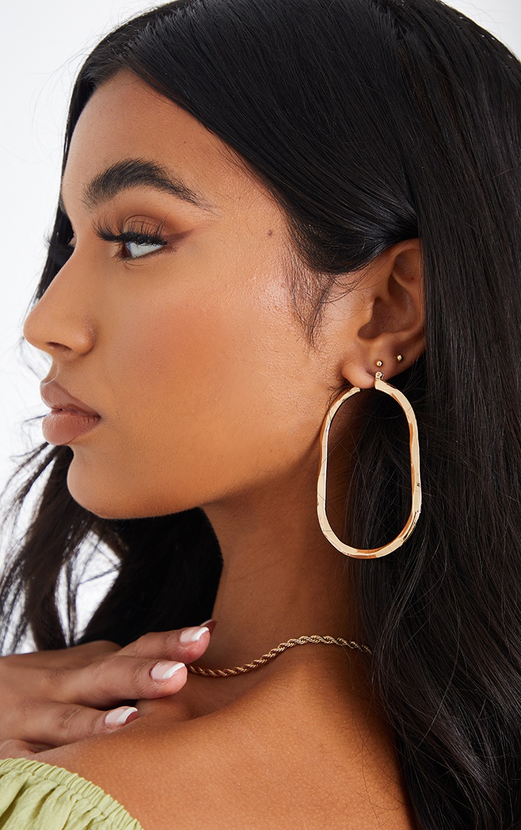 Gold 3 Pack Skinny Hoop Earrings PrettyLittleThing
