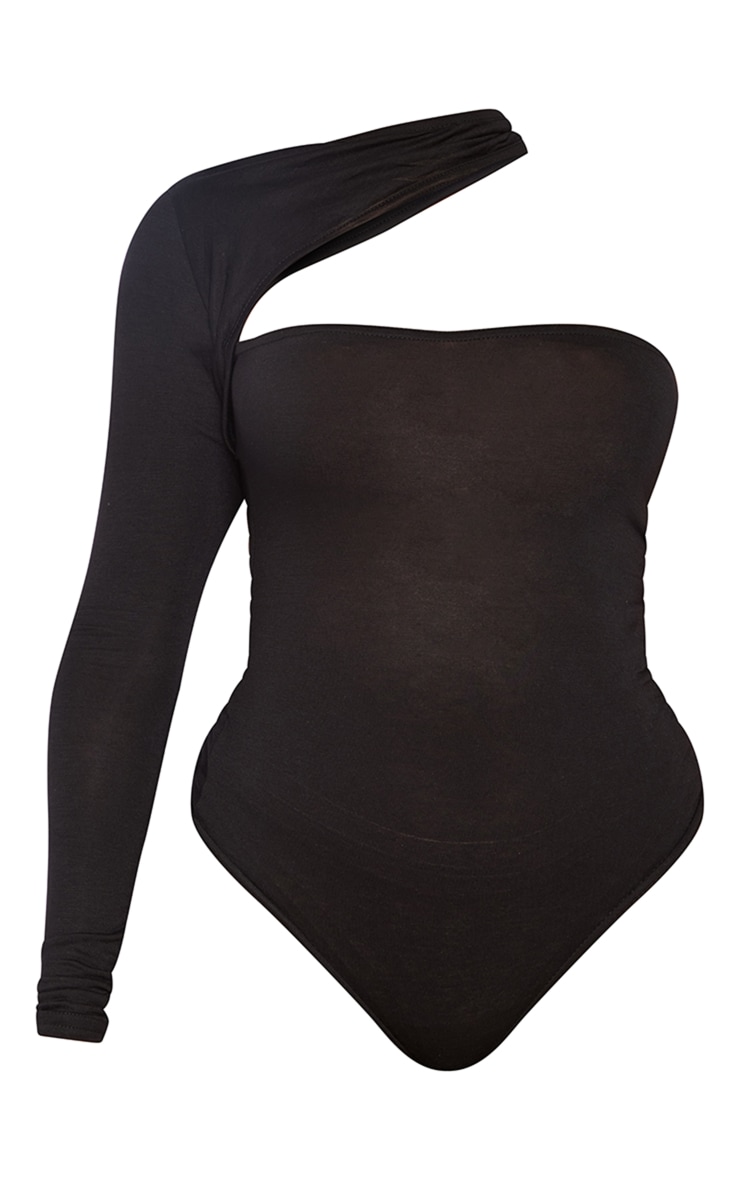 Shape Black Jersey High Neck One Sleeve Bodysuit image 5