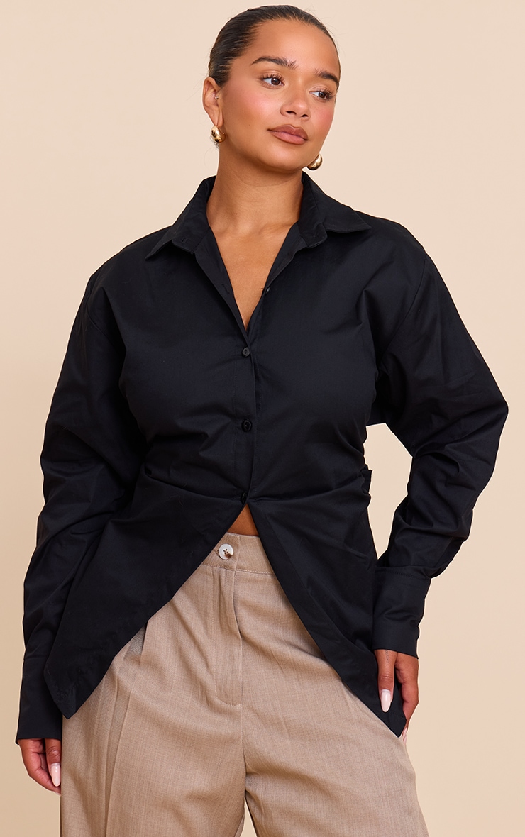 Shape Black Button Front Tie Back Shirt image 2