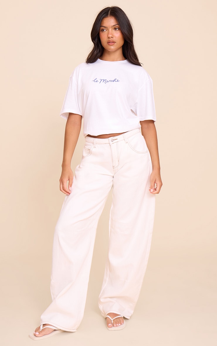White Le Marche Graphic Oversized T-shirt image 3