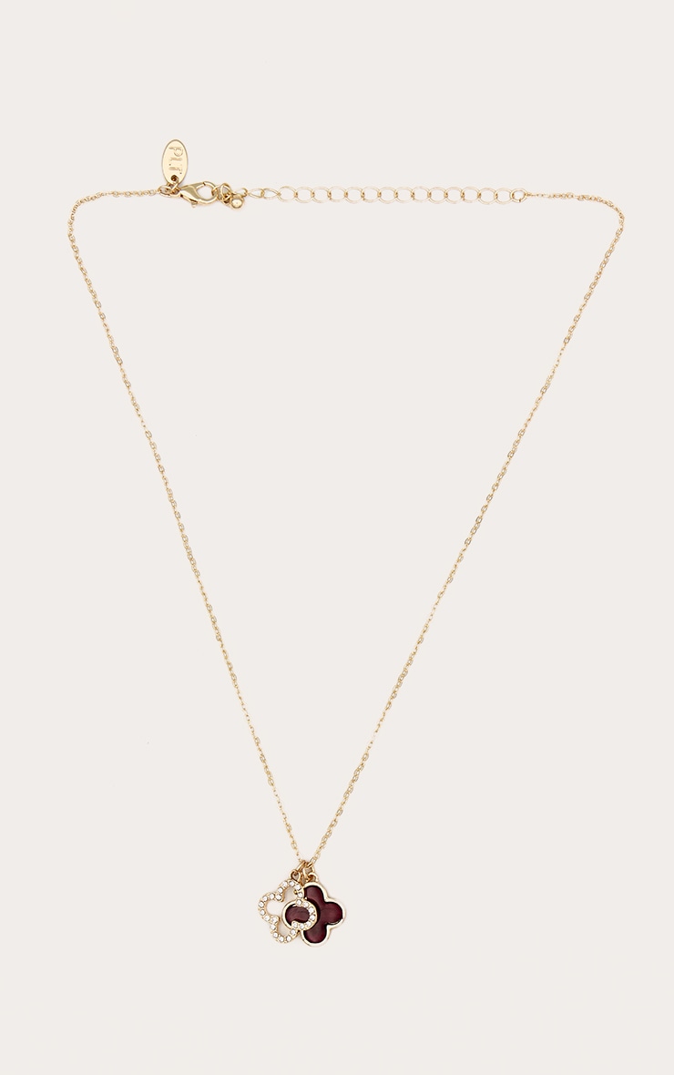 Burgundy Clove Simple Pendant Necklace image 2