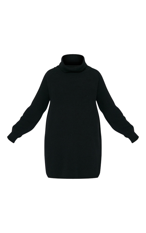 Maternity Black High Neck Oversized Jumper Dress PrettyLittleThing