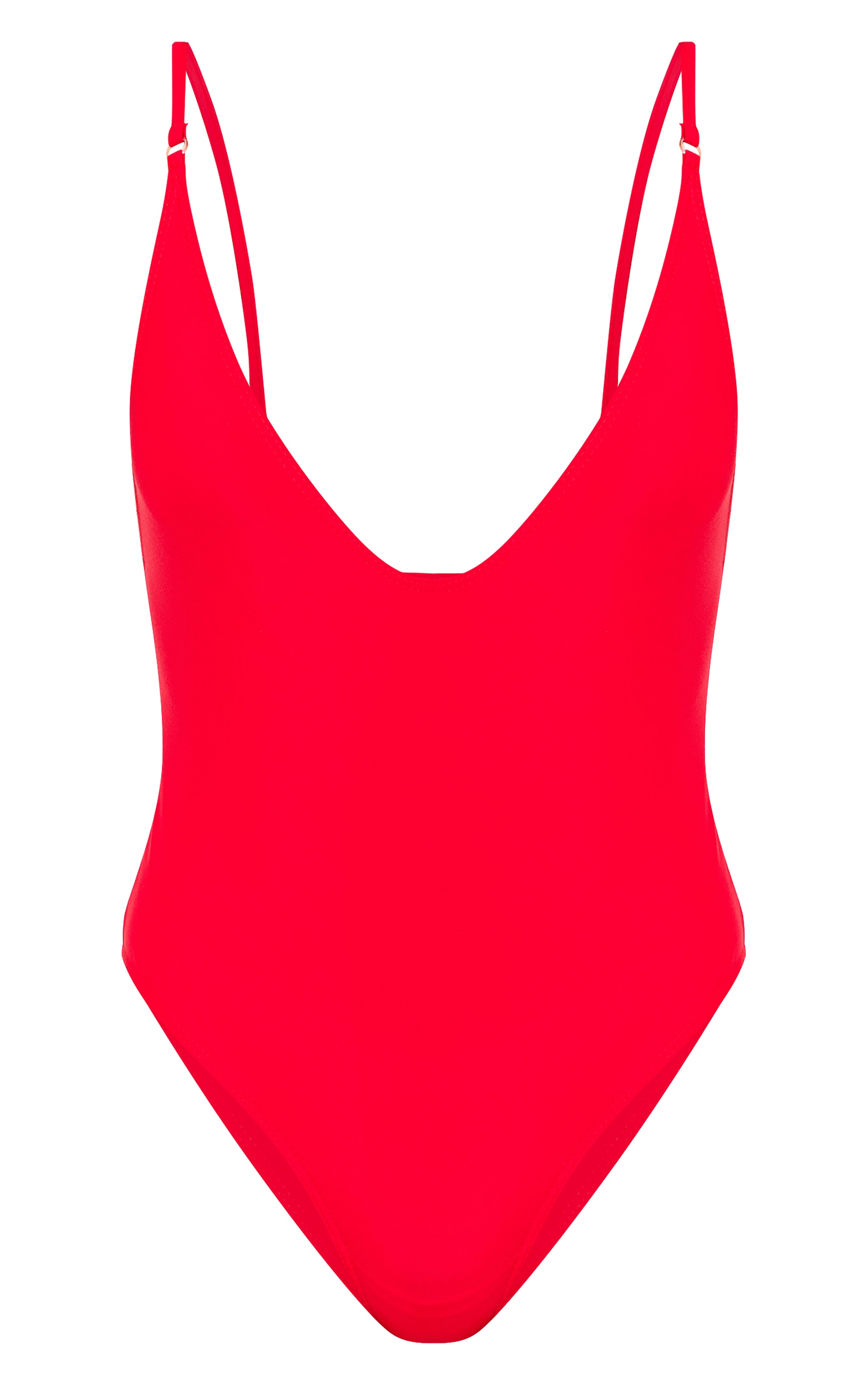 Red Basic Low Scoop Swimsuit image 1