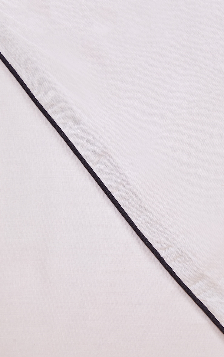 White With Black Piping Plain Double Duvet Set PrettyLittleThing