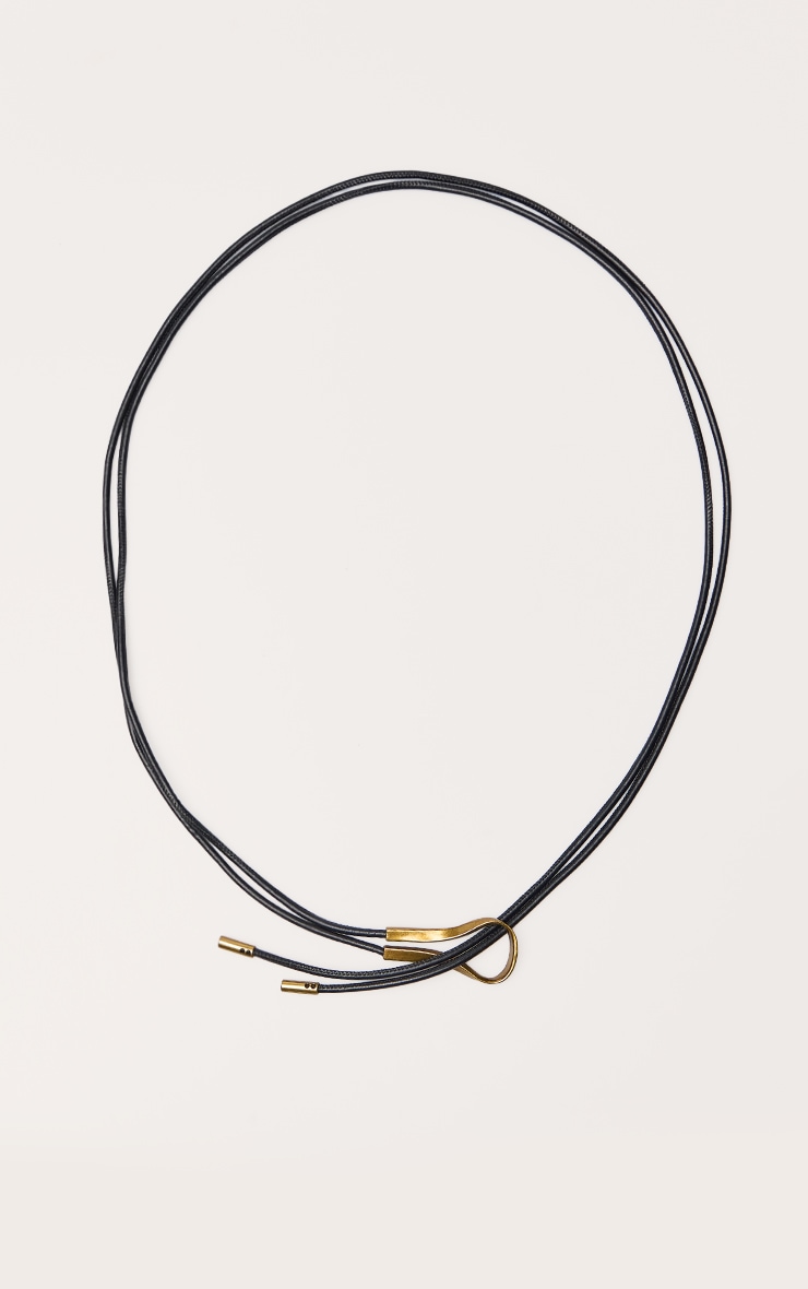 Black Rope Belt With Gold Hardware image 2
