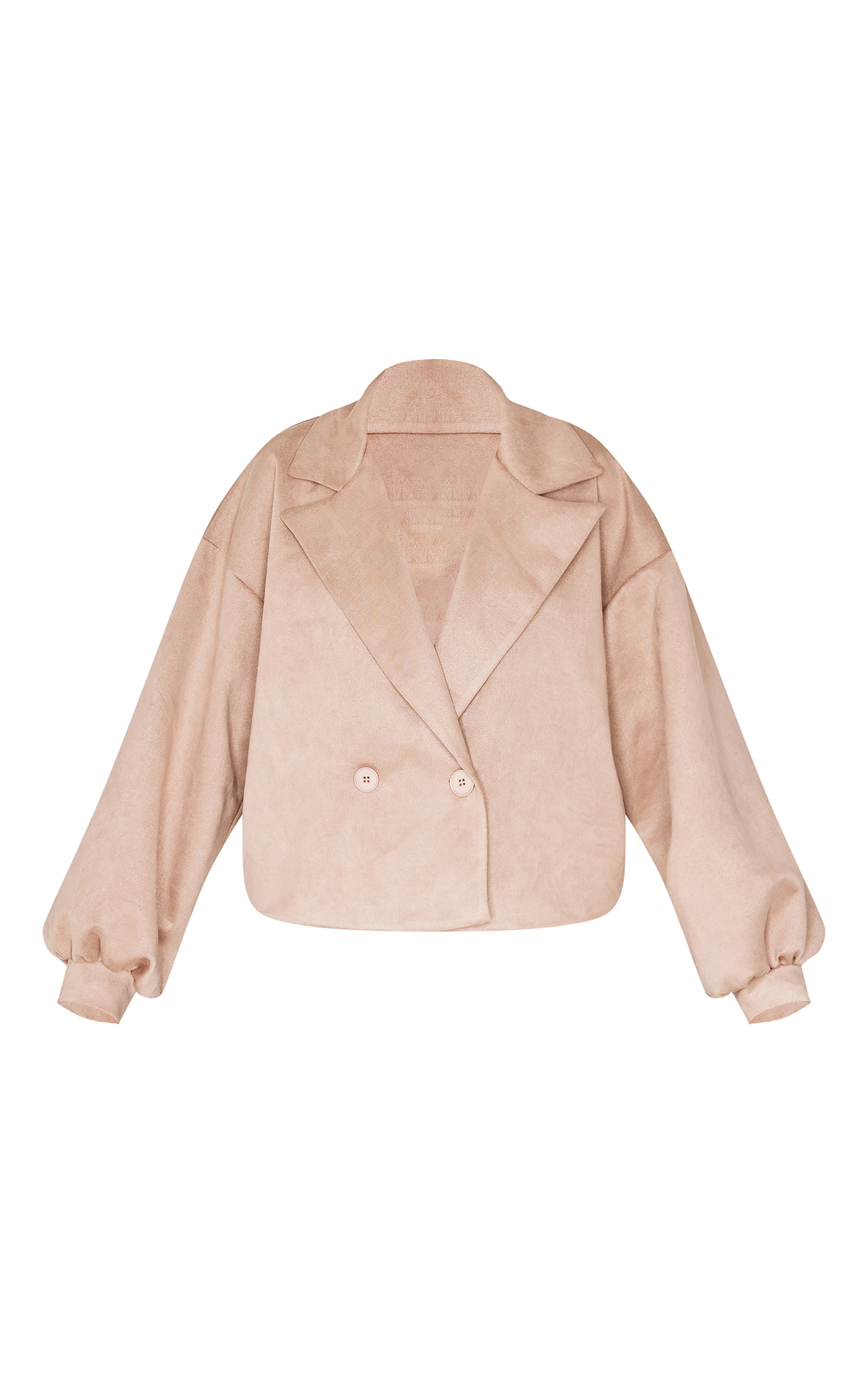 Stone Faux Suede Balloon Sleeve Trench Coat image 5