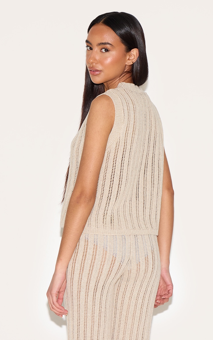 Petite Natural Knitted Sleeveless Vest image 2