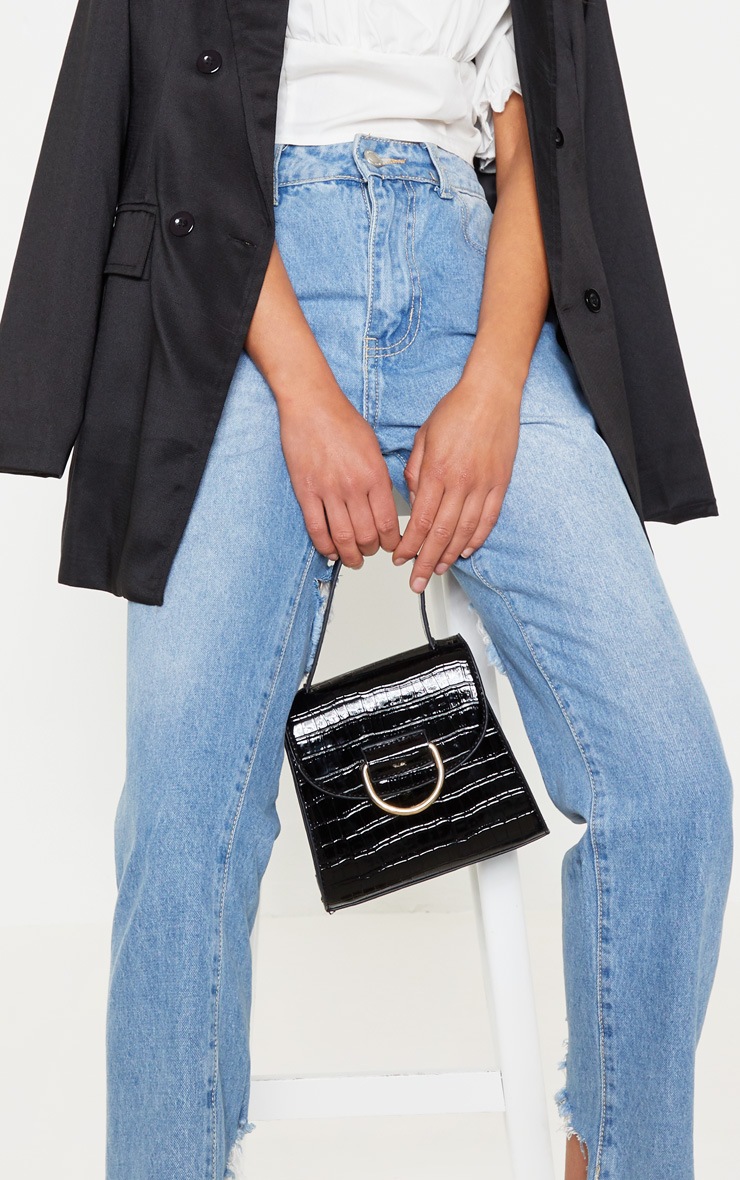 Black Ring Detail Mini Bag