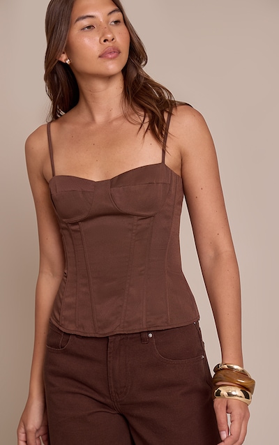 Chocolate Structured Corset Top