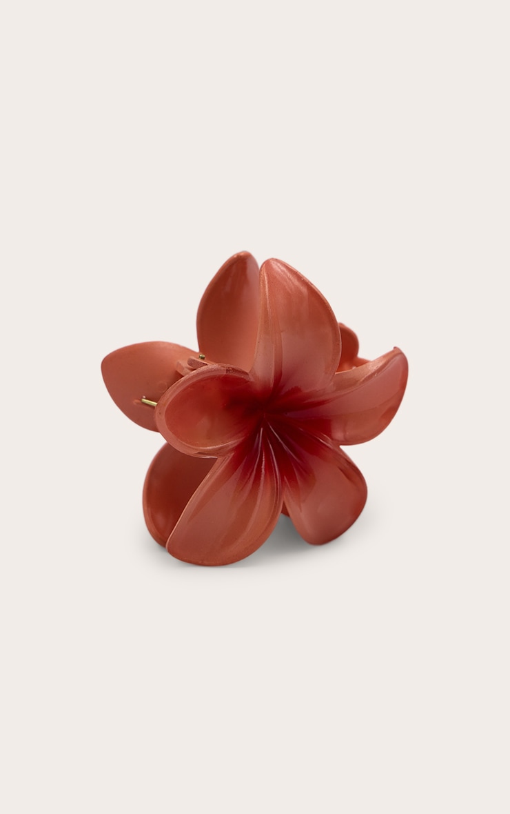 Pince à cheveux corail en forme de fleur de lys image 2