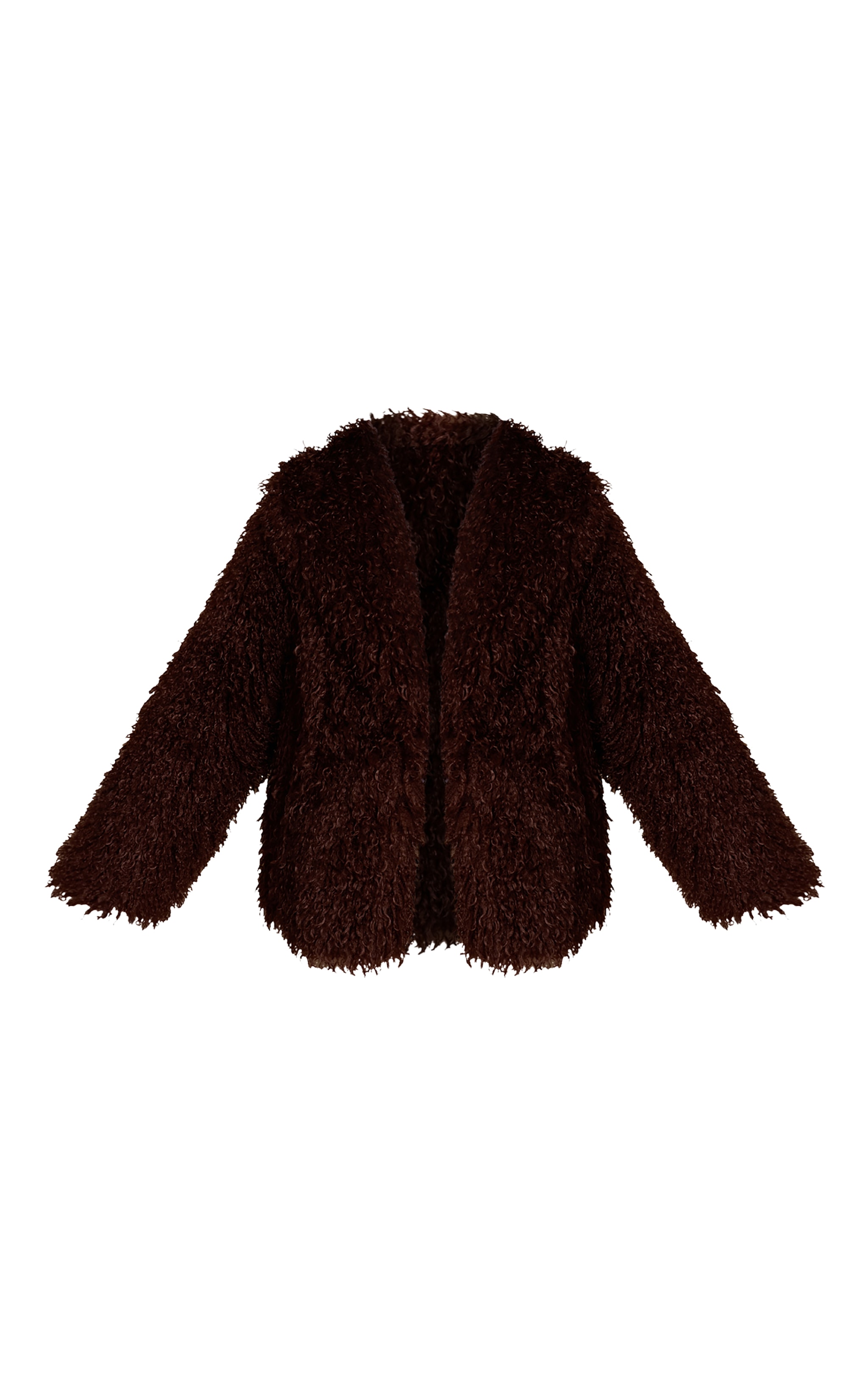 Chocolate Mongolian Fur Midi Coat image 5