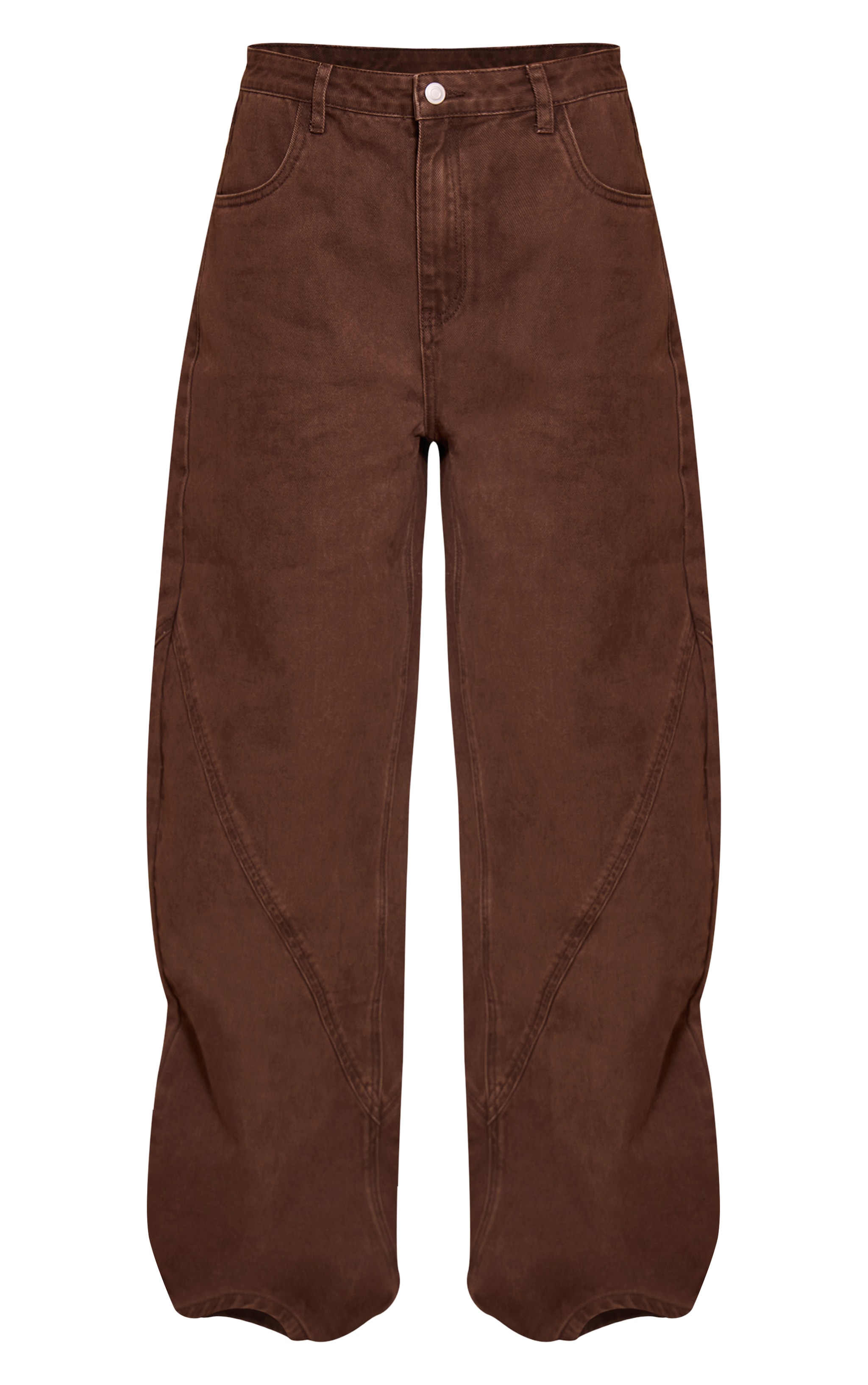 Tall Chocolate Seam Detail Barrel Jeans image 5