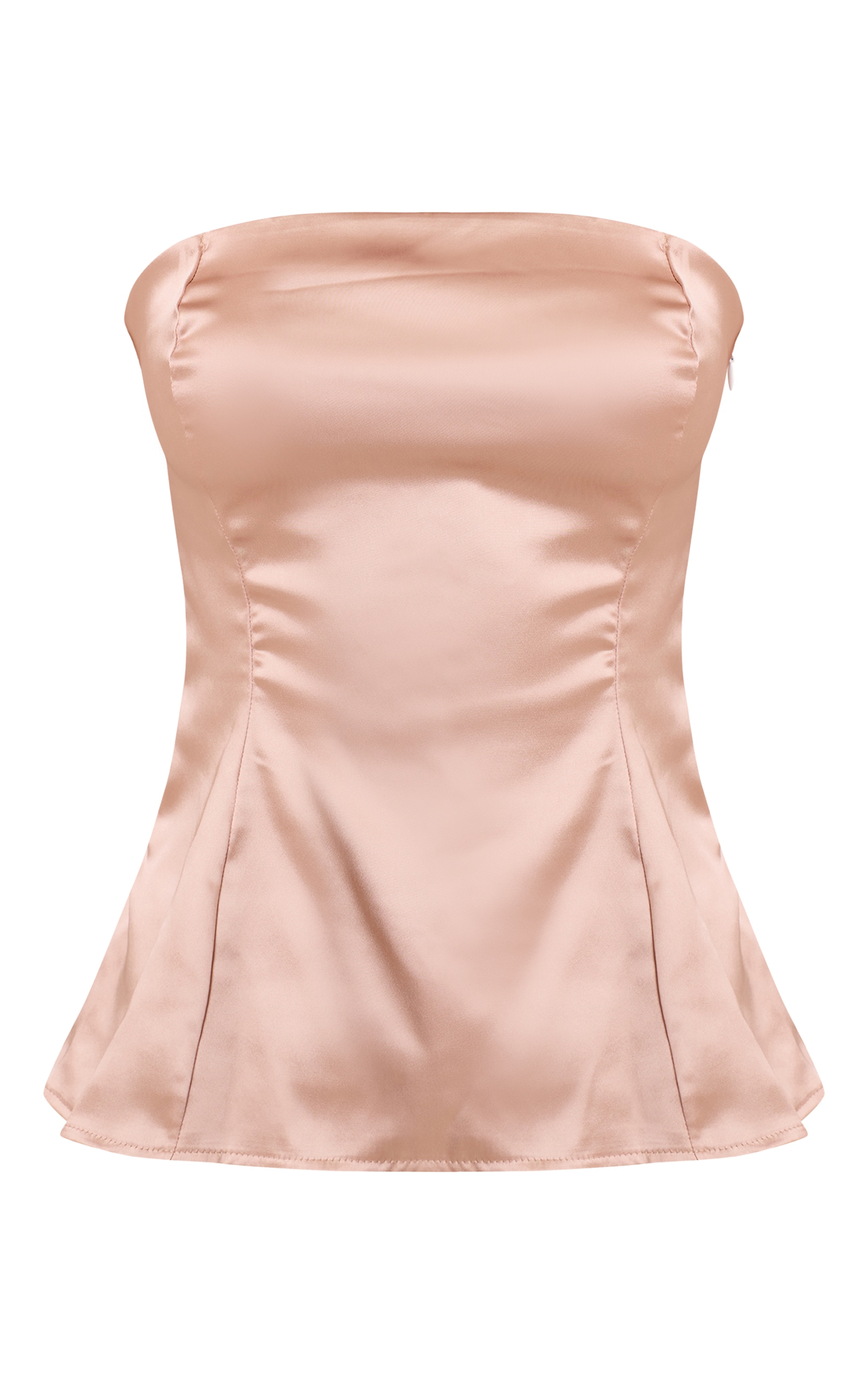 Champagne Matière Satinée Longline Bandeau Top image 5