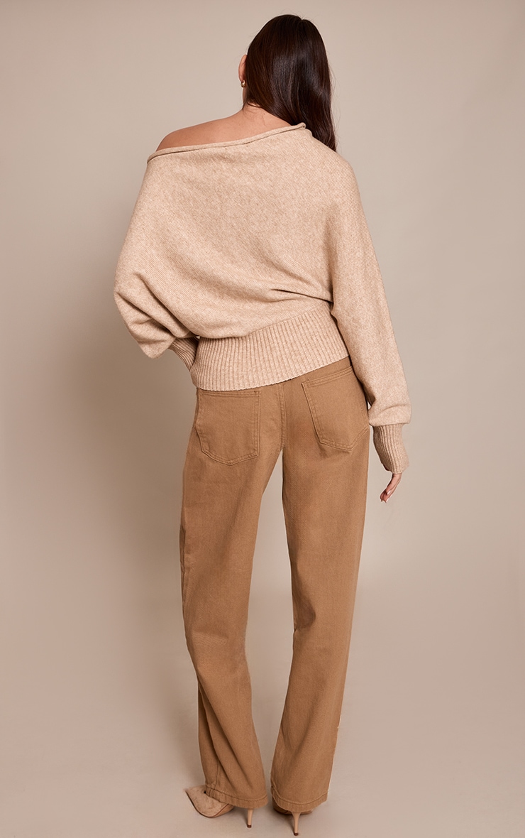 PRETTYLITTLETHING Olive Mid Rise Boyfriend Jeans image 3