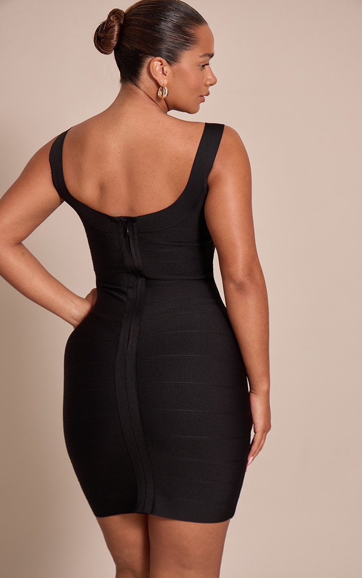 Shape Black Bandage Scoop Neck Mini Dress image 2