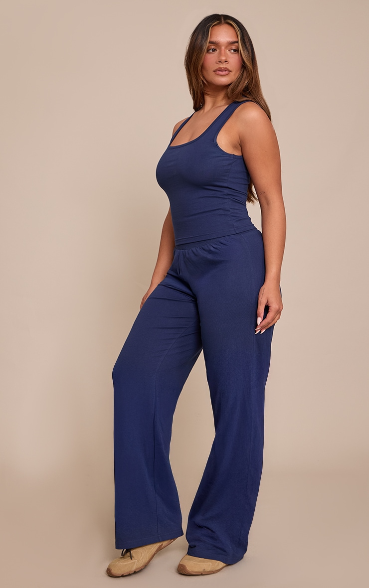 Shape Navy  Highwaisted Wide Leg Trousers image 2