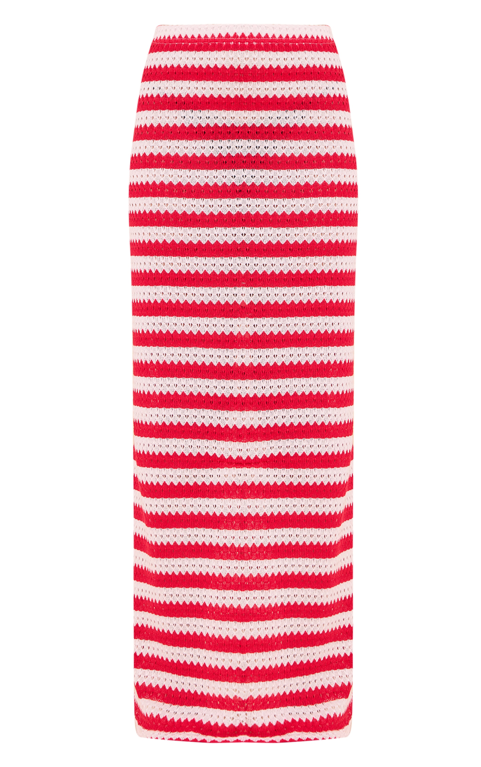 Tomato Striped Textured Jersey Maxi Skirt image 5
