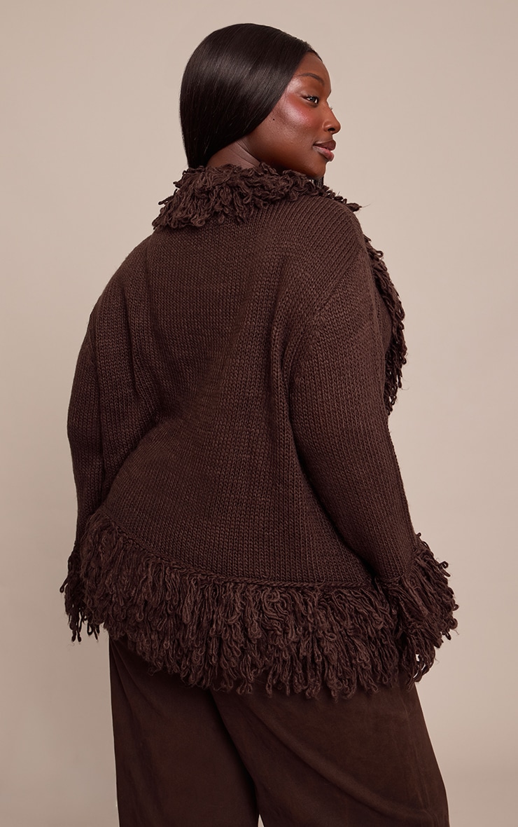 Plus Chocolate Loop Knit Edge cardigan image 2