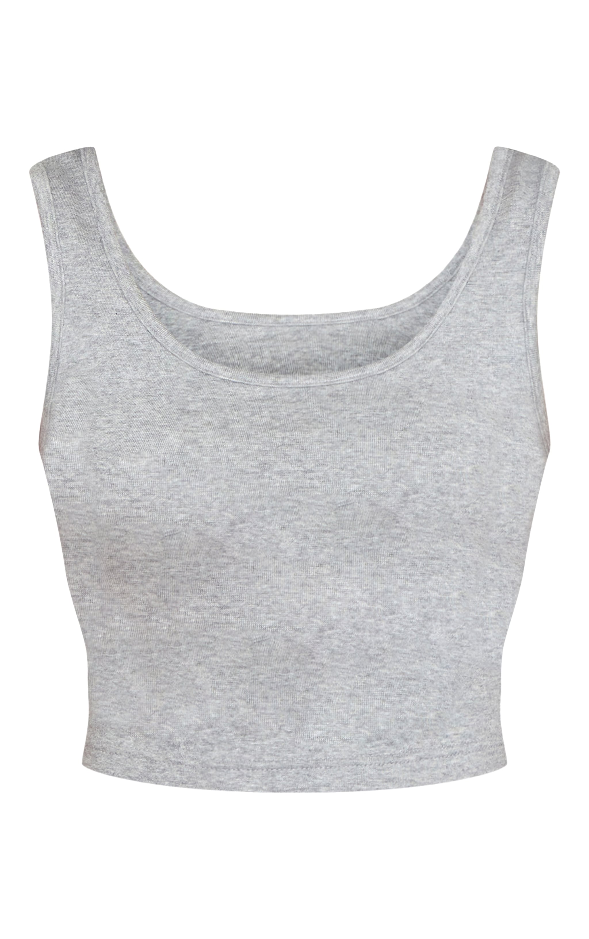 Crop top gris cendré à col rond image 5