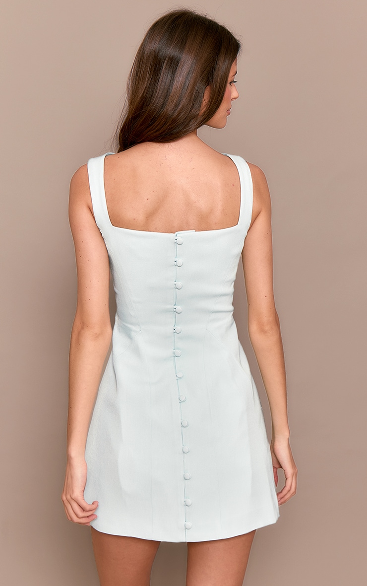 Robe de tailleur trapèze deluxe menthe glacier à détail noeud image 2
