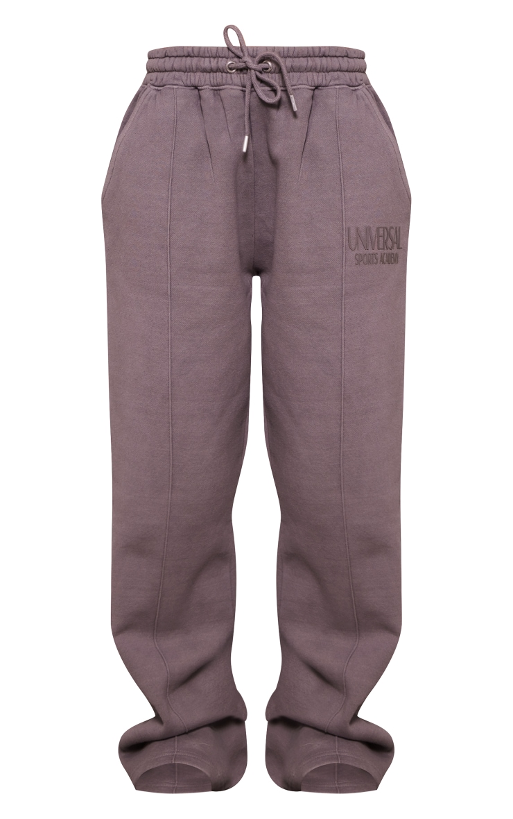 Dark Grey Premium Washed Oversized Pintuck Wide Leg Joggers image 5