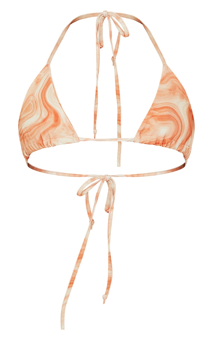 Haut de maillot de bain triangle corail imprimé tie & dye image 5