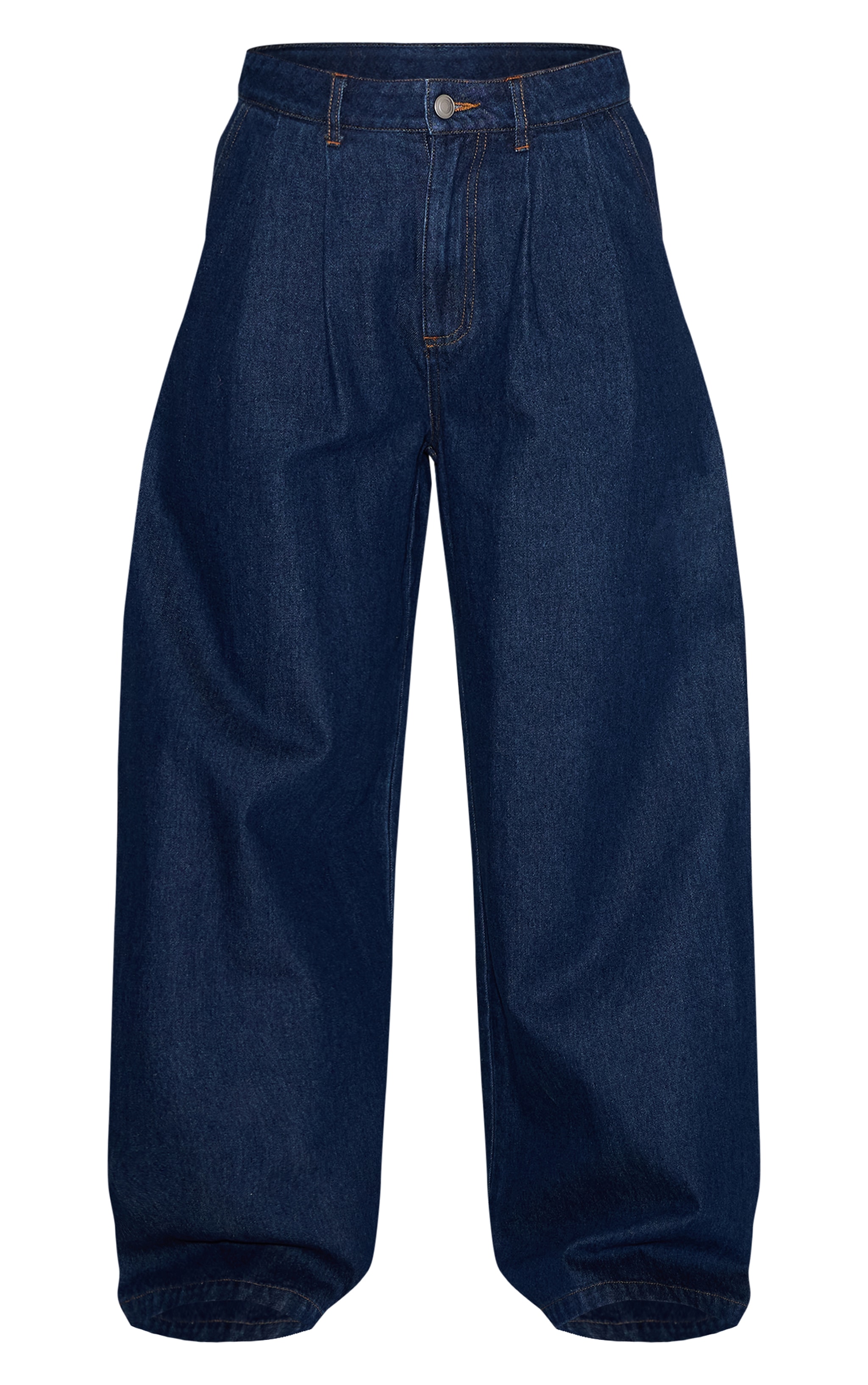 Indigo Pleated Wide Leg Jeans image 5