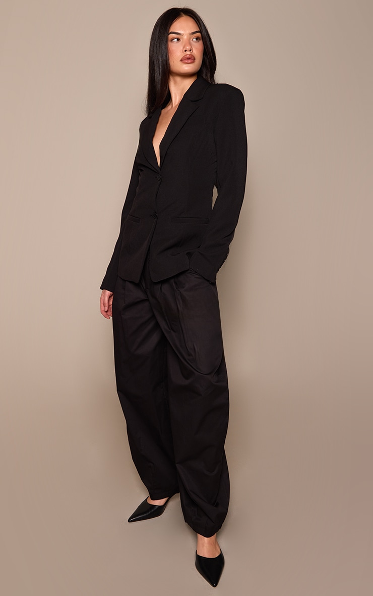 Blazer ajusté noir à dos ouvert image 3